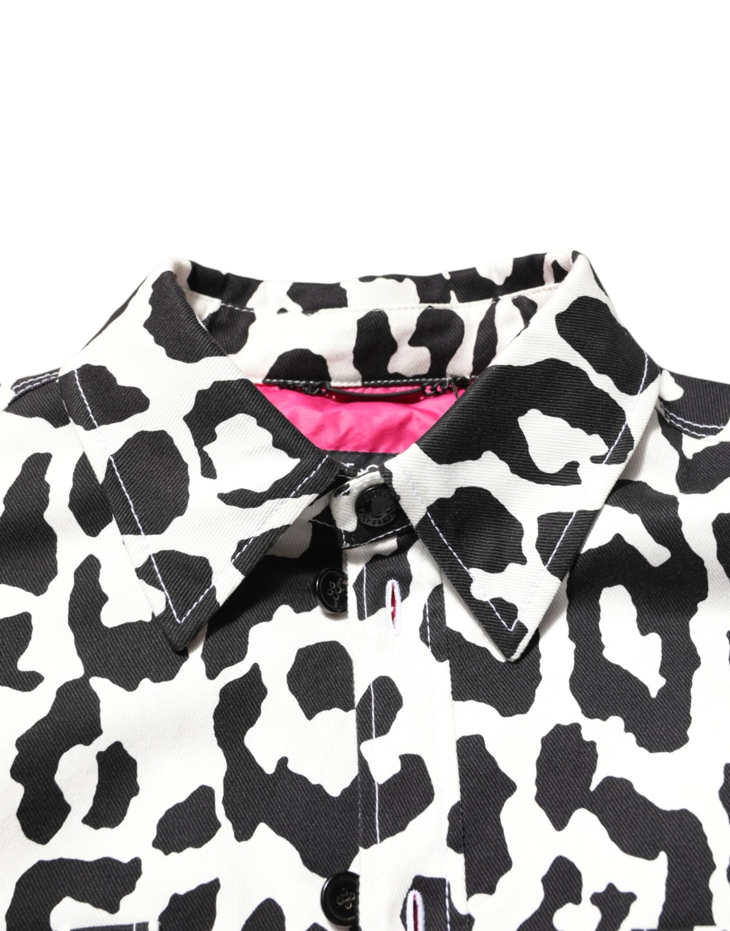 Dolce & Gabbana Black White Leopard Denim Blouson Sweater Mens Sweater