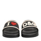 Dolce & Gabbana Black Rubber Slides Sandals Beachwear Shoes