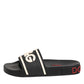 Dolce & Gabbana Black Rubber Slides Sandals Beachwear Shoes