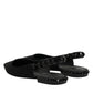 Dolce & Gabbana Black Crystal Charmeuse Slingback Shoes