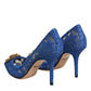 Dolce & Gabbana Blue Taormina Lace DEVOTION Pumps Shoes \