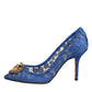 Dolce & Gabbana Blue Taormina Lace DEVOTION Pumps Shoes \