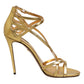 Dolce & Gabbana Gold Leather Keira Heels Sandals Shoes