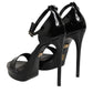 Dolce & Gabbana Black Leather Platform Keira Sandals Shoes