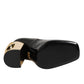 Dolce & Gabbana Black Gold Patent Leather Logo Heels Pumps Shoes