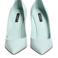 Dolce & Gabbana Mint Green Leather Stiletto Heels Pumps Shoes