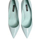 Dolce & Gabbana Mint Green Leather Stiletto Heels Pumps Shoes