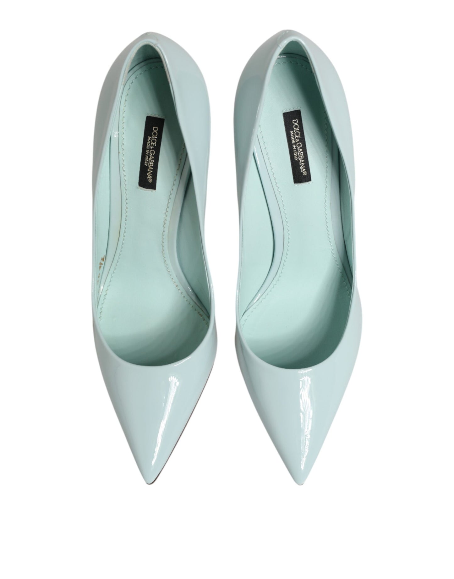 Dolce & Gabbana Mint Green Leather Stiletto Heels Pumps Shoes
