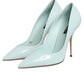 Dolce & Gabbana Mint Green Leather Stiletto Heels Pumps Shoes