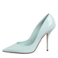 Dolce & Gabbana Mint Green Leather Stiletto Heels Pumps Shoes