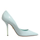 Dolce & Gabbana Mint Green Leather Stiletto Heels Pumps Shoes