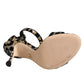 Dolce & Gabbana Gold Leopard Ankle Strap Heels Sandals Shoes