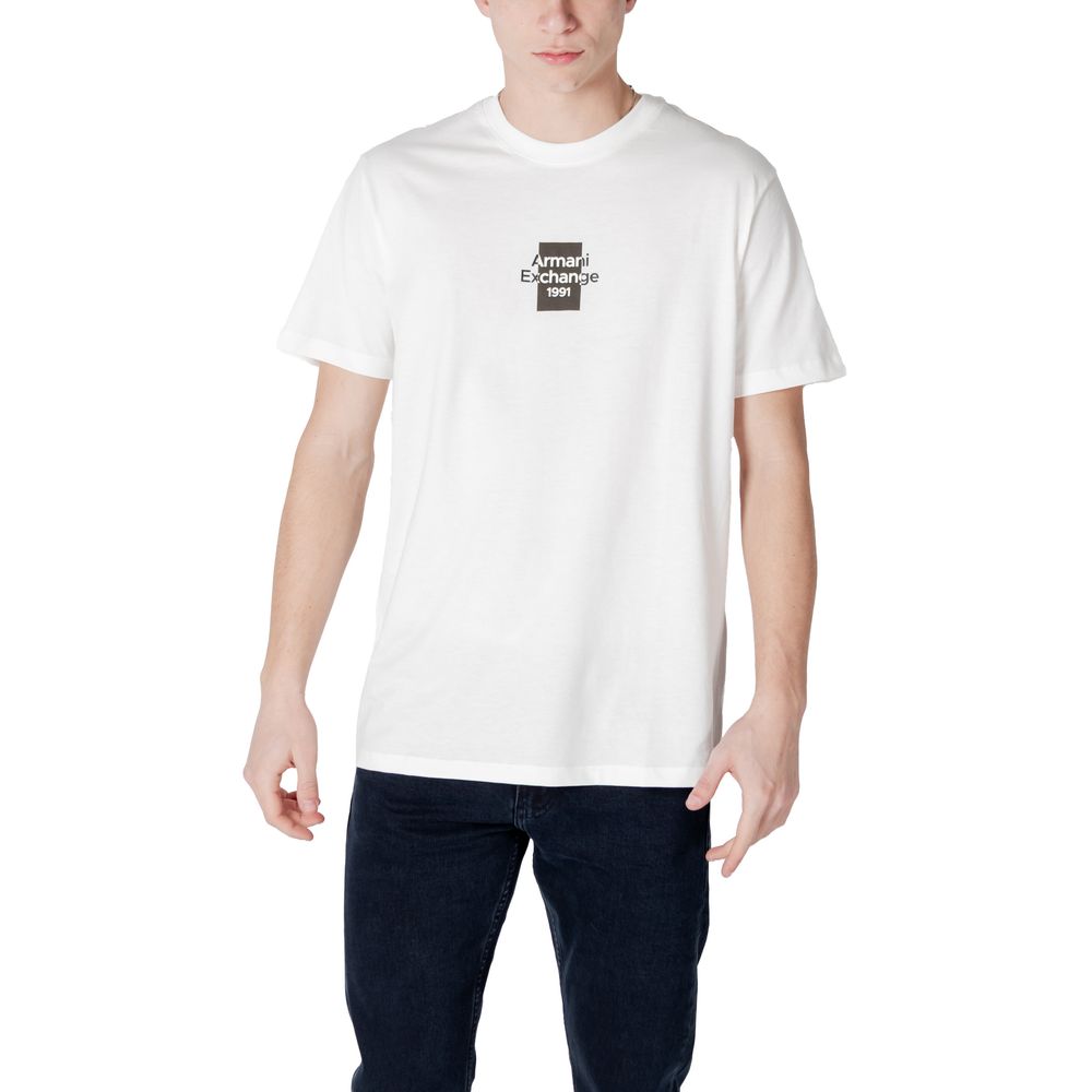 Armani Exchange White Cotton Sportswear Mens T-Shirt