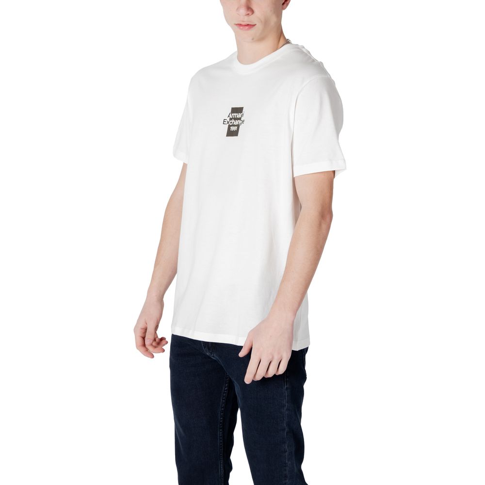 Armani Exchange White Cotton Sportswear Mens T-Shirt