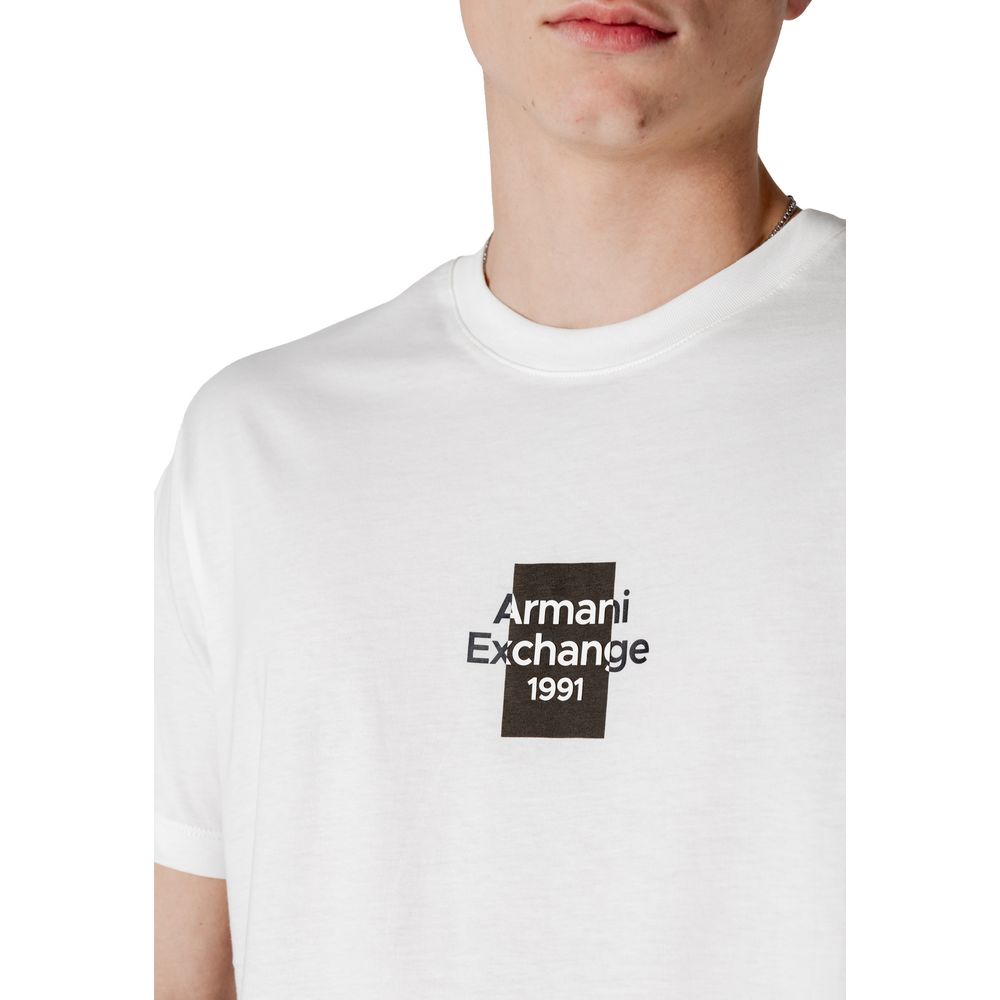 Armani Exchange White Cotton Sportswear Mens T-Shirt