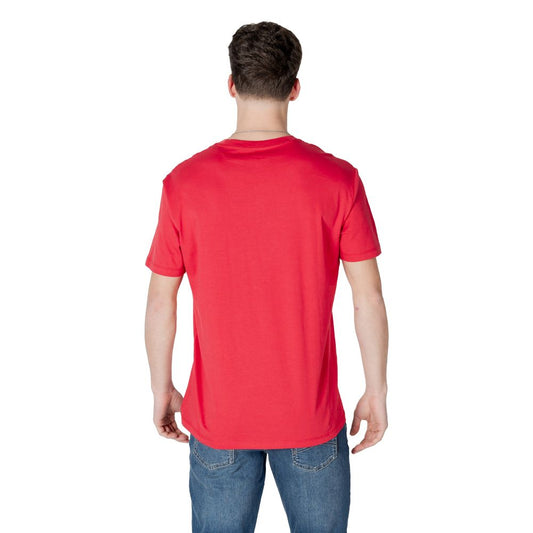 Armani Exchange Red Cotton Sportswear Mens T-Shirt