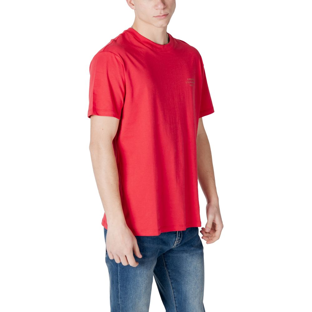 Armani Exchange Red Cotton Sportswear Mens T-Shirt