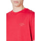 Armani Exchange Red Cotton Sportswear Mens T-Shirt