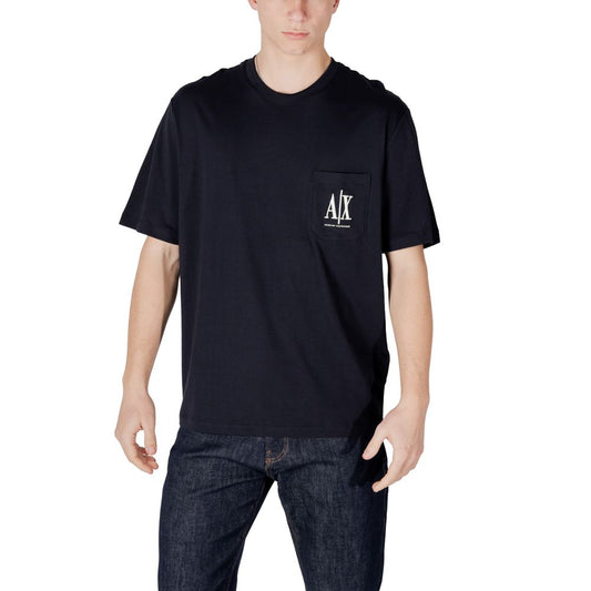 Armani Exchange Blue Cotton Sportswear Mens T-Shirt