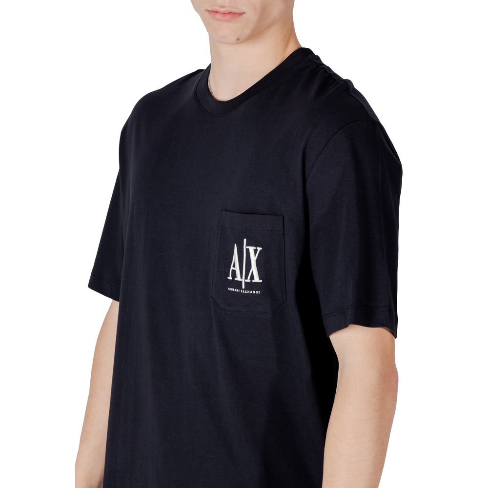 Armani Exchange Blue Cotton Sportswear Mens T-Shirt