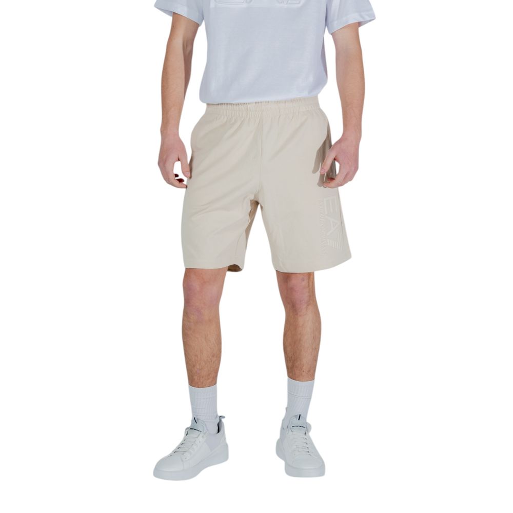 EA7 Emporio Armani Beige Cotton Bermuda Shorts Mens Shorts