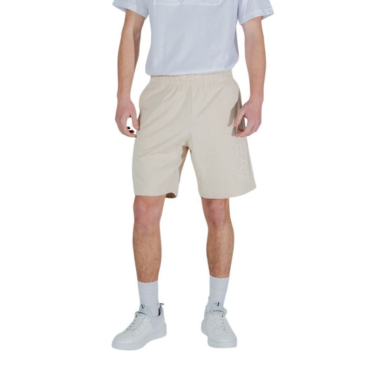 EA7 Emporio Armani Beige Cotton Bermuda Shorts Mens Shorts