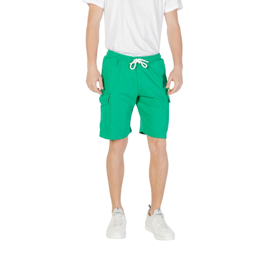 Icon Green Cotton Bermuda Shorts Mens Shorts