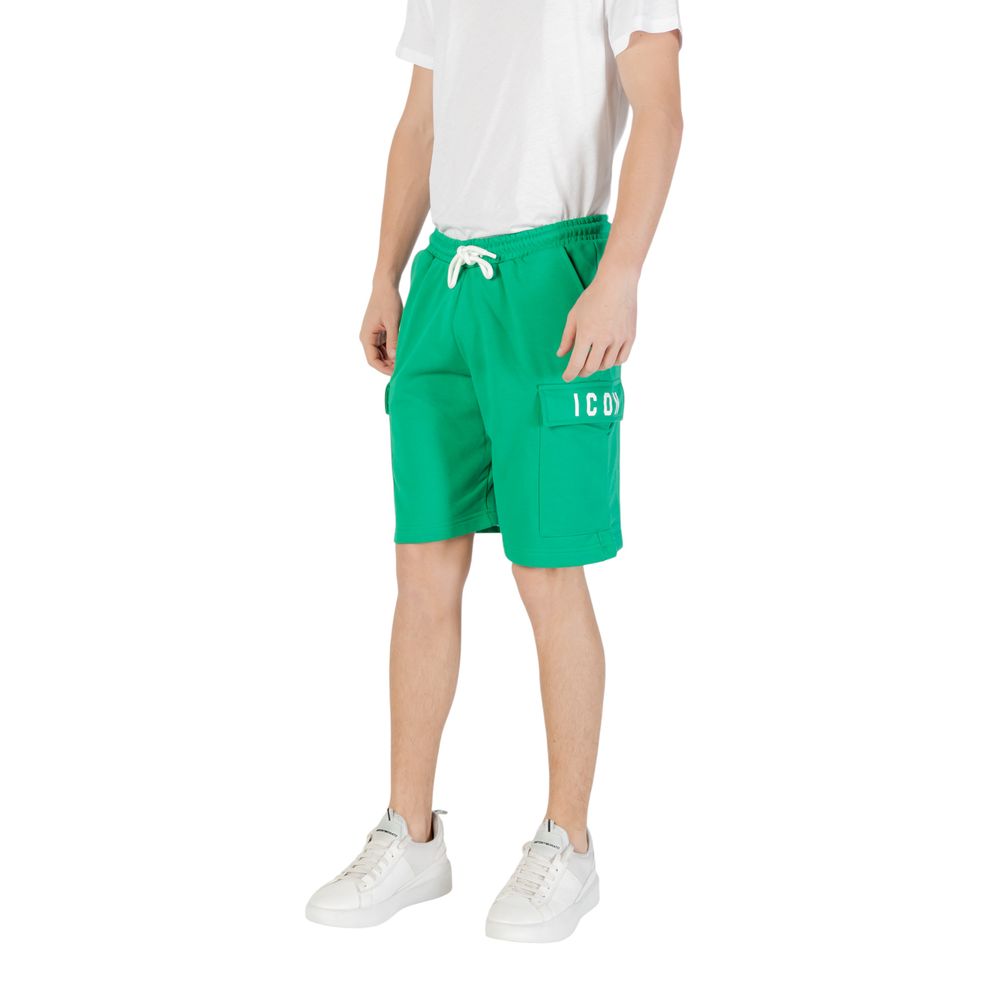 Icon Green Cotton Bermuda Shorts Mens Shorts