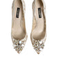 Dolce & Gabbana White Taormina Lace Crystal Heel Pumps Shoes