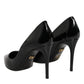 Dolce & Gabbana Black Leather Stiletto Heels Pumps Shoes