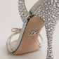 Dolce & Gabbana Silver Strass Ankle Strap Heels Sandals Shoes