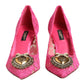 Dolce & Gabbana Pink Taormina Lace DEVOTION Pumps Shoes