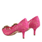 Dolce & Gabbana Pink Taormina Lace DEVOTION Pumps Shoes