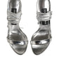 Dolce & Gabbana Silver Strappy High Heels Sandals Shoes