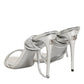 Dolce & Gabbana Silver Strappy High Heels Sandals Shoes