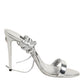 Dolce & Gabbana Silver Strappy High Heels Sandals Shoes