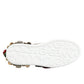 Dolce & Gabbana White Leather Floral Studded Sneakers Shoes