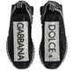 Dolce & Gabbana Black Silver Slip On Sorrento Sneakers Shoes