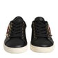Dolce & Gabbana Black Leather Sacred Heart Sneakers Shoes