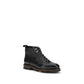 Santoni Black Calf Leather Bos Taurus Lace-Up Boots