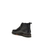 Santoni Black Calf Leather Bos Taurus Lace-Up Boots