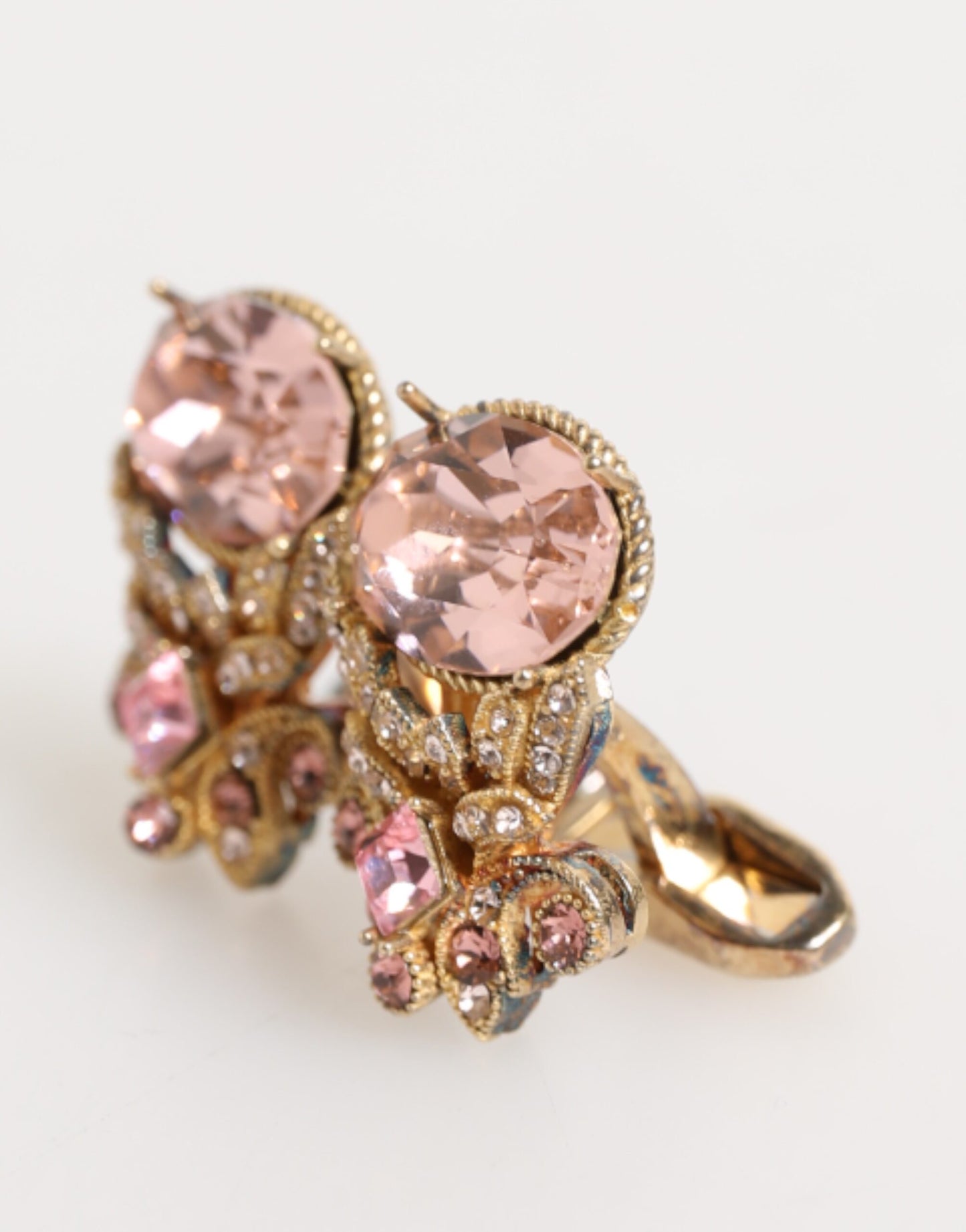 Dolce & Gabbana Gold Tone 925 Sterling Silver Crystal Accessory Cufflinks Mens Cufflinks