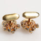 Dolce & Gabbana Gold Tone 925 Sterling Silver Crystal Accessory Cufflinks Mens Cufflinks