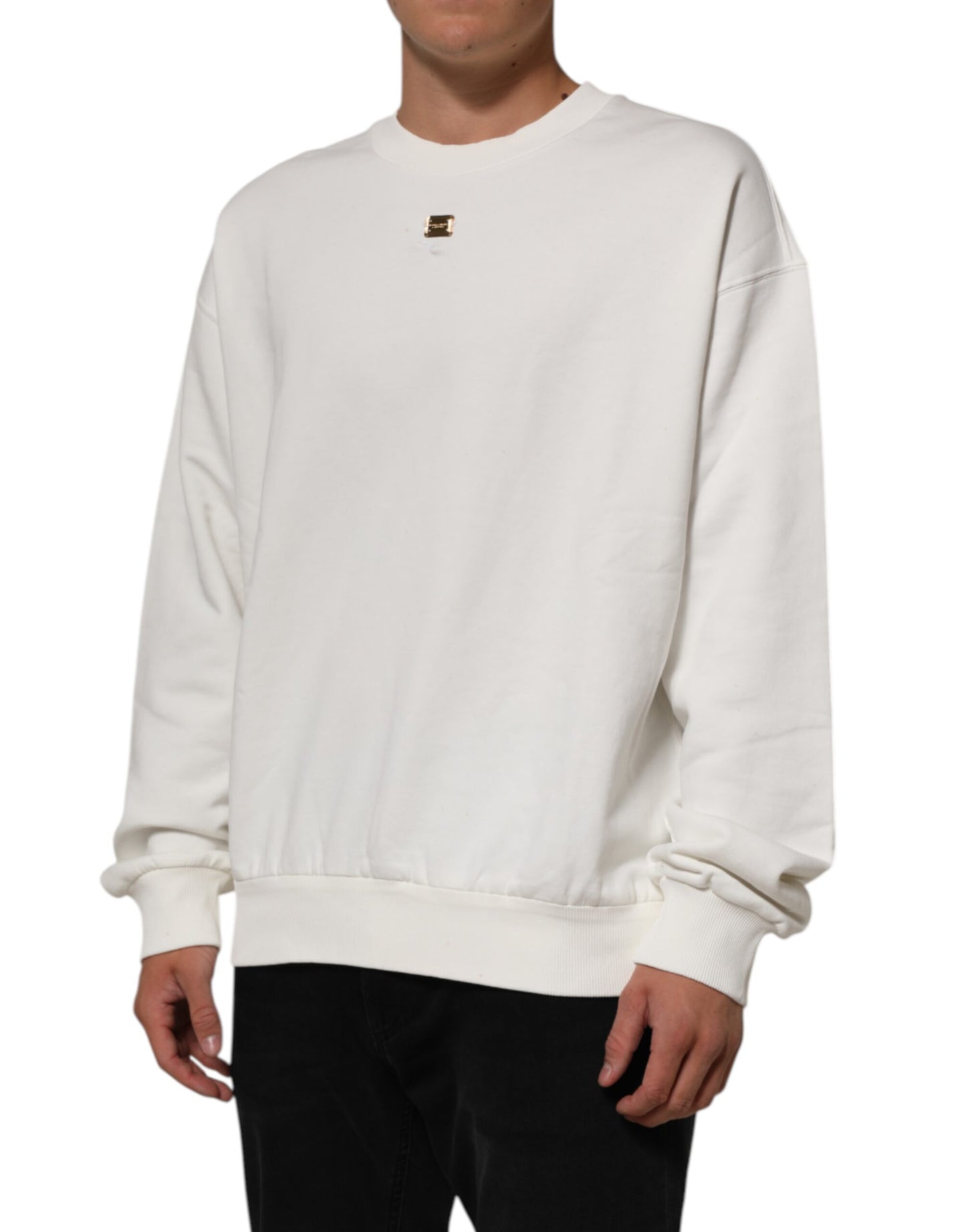 Dolce & Gabbana White DG Logo Crew Neck Sweatshirt Sweater Mens Sweater