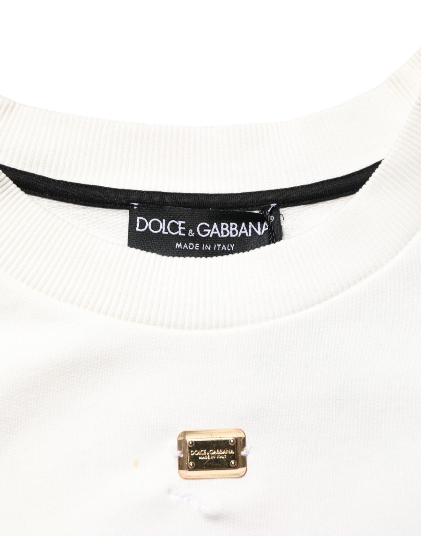 Dolce & Gabbana White DG Logo Crew Neck Sweatshirt Sweater Mens Sweater