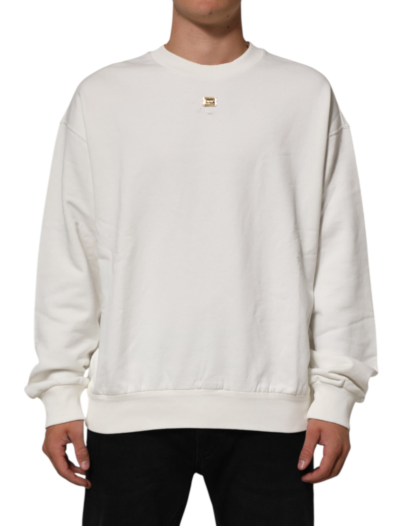 Dolce & Gabbana White DG Logo Crew Neck Sweatshirt Sweater Mens Sweater