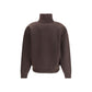 Saint Laurent Brown Lamb Leather Sweatshirt