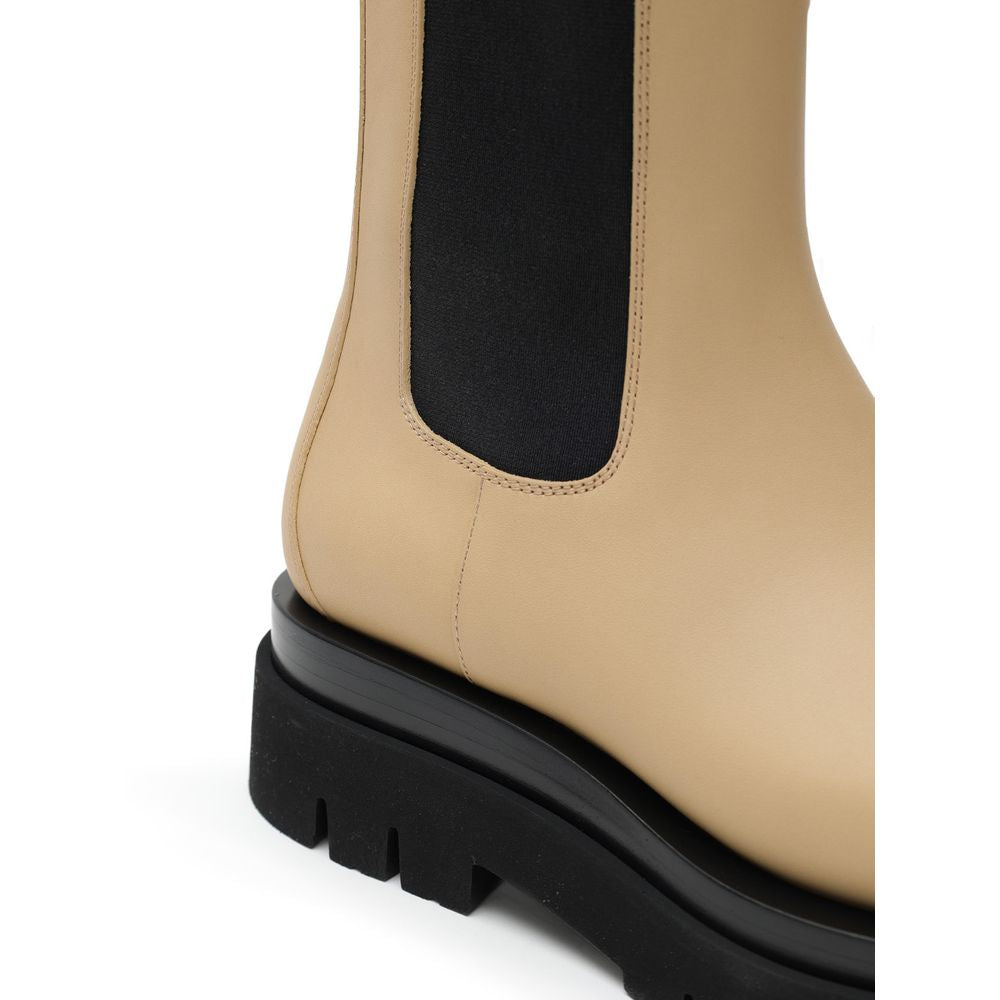Bottega Veneta Beige Leather Chelsea Boots