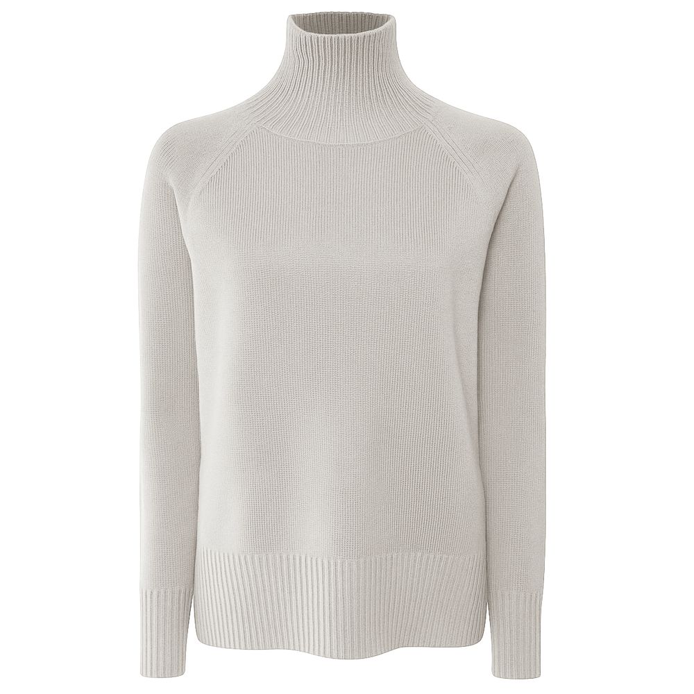 Emilio Romanelli Beige Cashmere Women Sweater Turtleneck