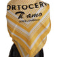 Dolce & Gabbana Yellow White Silk Striped Square Wrap Scarf